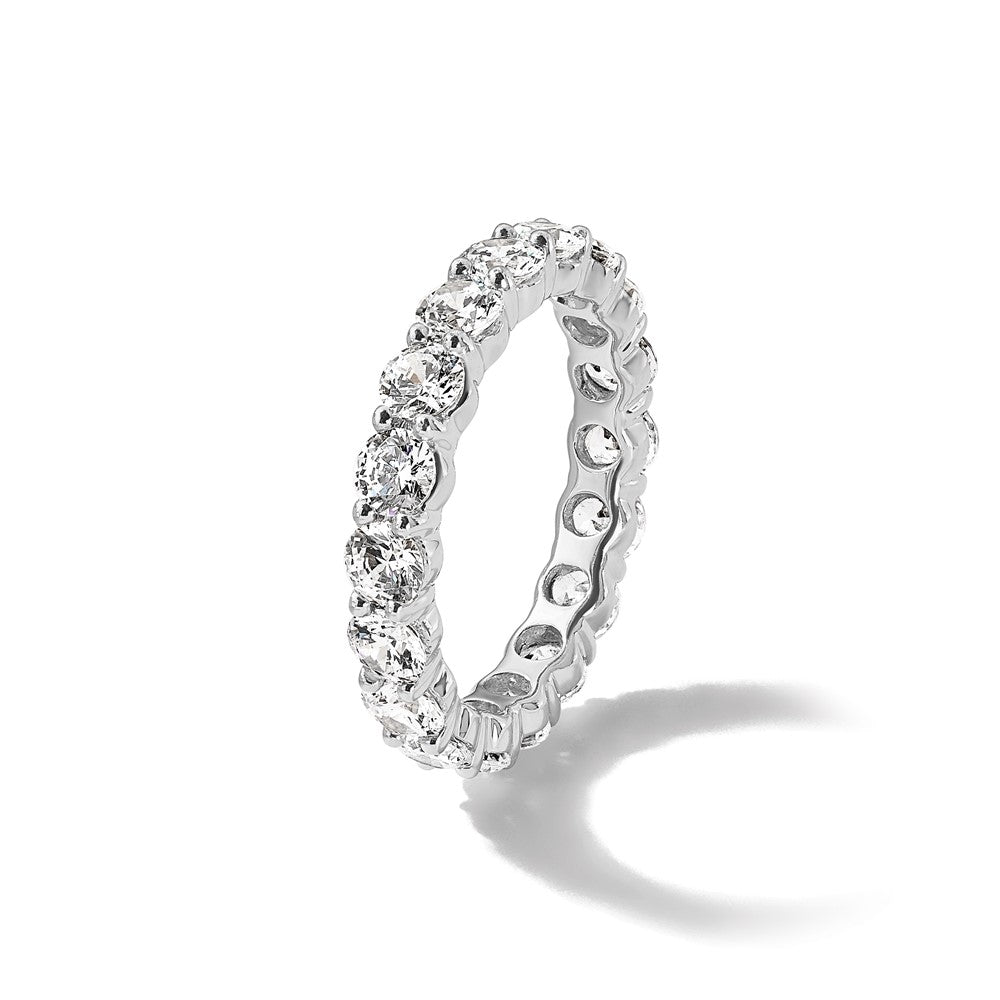 14k White Gold Polished U-Shared Prong 3 carat Diamond Complete Eternity Band