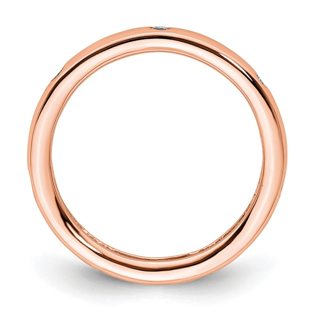14k Rose Gold Polished Bezel-set 1/10 carat Diamond Complete Eternity Band