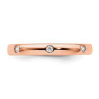 14k Rose Gold Polished Bezel-set 1/10 carat Diamond Complete Eternity Band