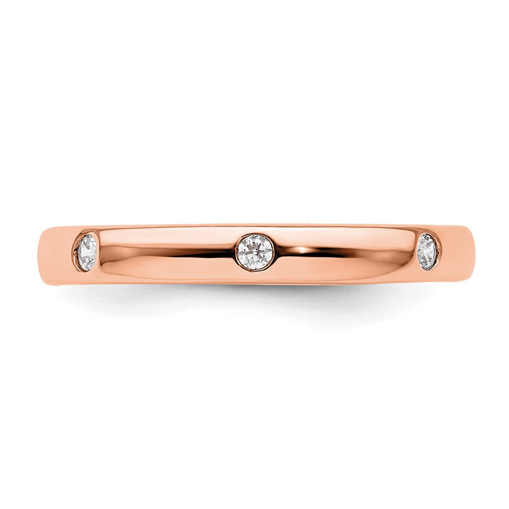 14k Rose Gold Polished Bezel-set 1/10 carat Diamond Complete Eternity Band