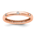 14k Rose Gold Polished Bezel-set 1/10 carat Diamond Complete Eternity Band