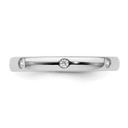 14k White Gold Polished Bezel-set 1/10 carat Diamond Complete Eternity Band