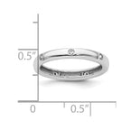14k White Gold Polished Bezel-set 1/10 carat Diamond Complete Eternity Band