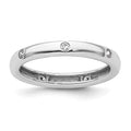 14k White Gold Polished Bezel-set 1/10 carat Diamond Complete Eternity Band