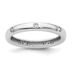 14k White Gold Polished Bezel-set 1/10 carat Diamond Complete Eternity Band