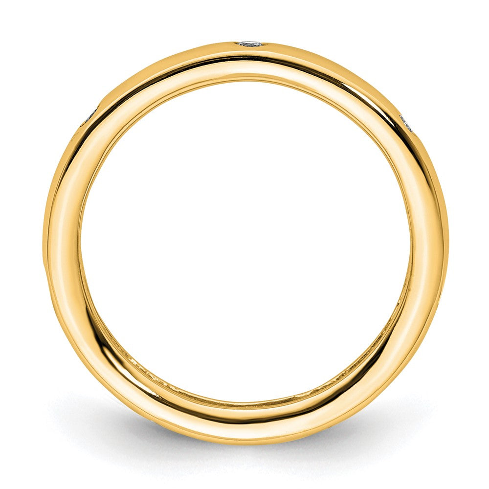 14k Polished Bezel-set 1/10 carat Diamond Complete Eternity Band