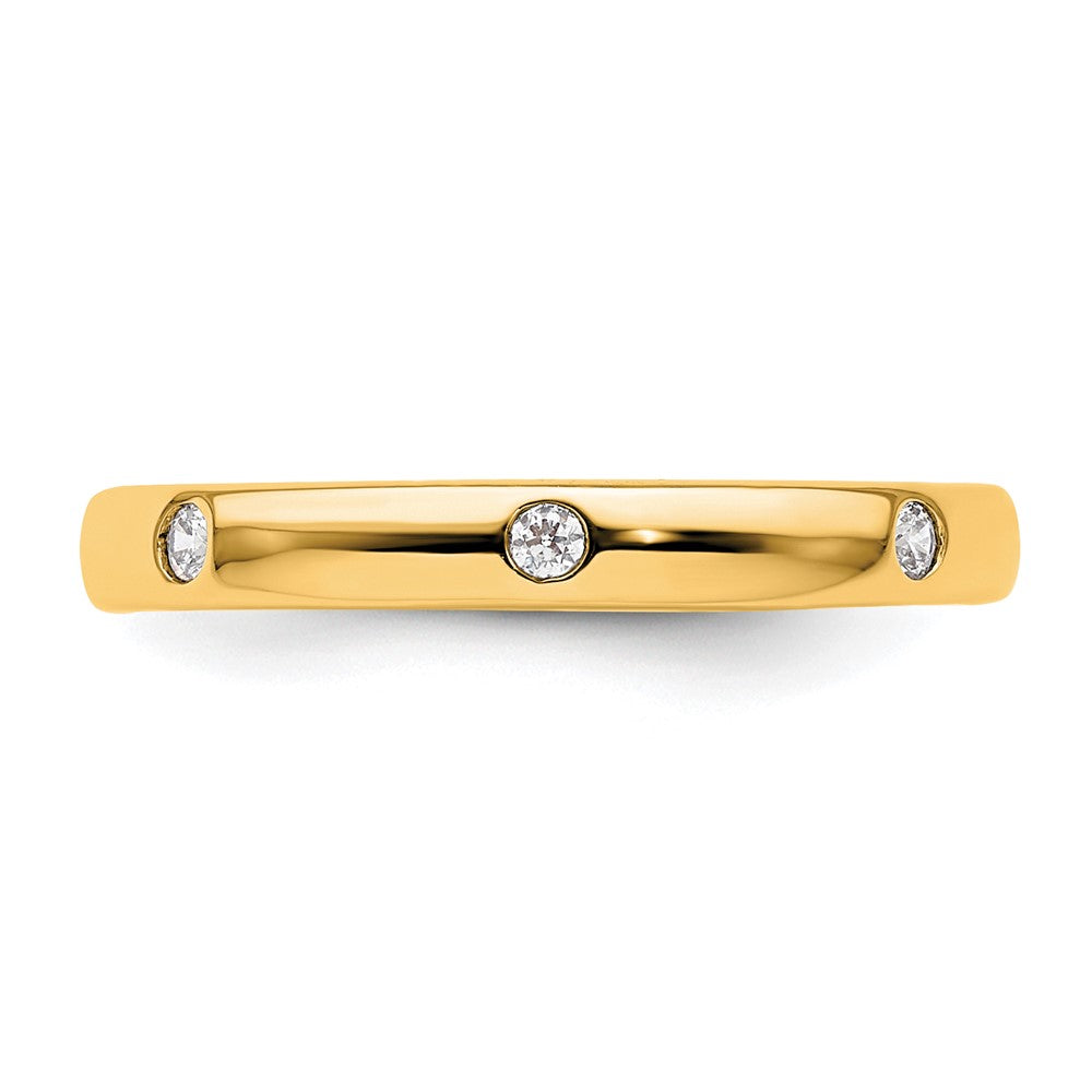 14k Polished Bezel-set 1/10 carat Diamond Complete Eternity Band