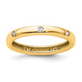 14k Polished Bezel-set 1/10 carat Diamond Complete Eternity Band