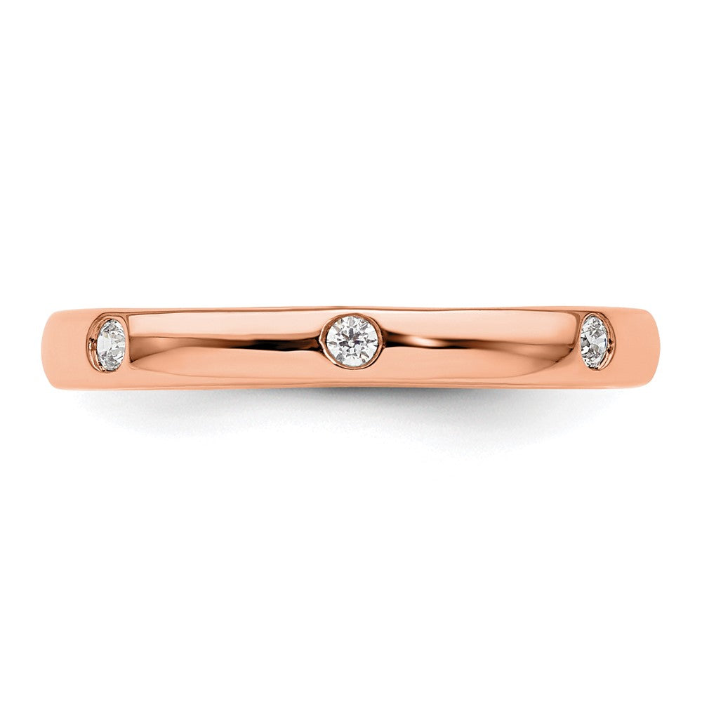 14k Rose Gold Polished Bezel-set 1/10 carat Diamond Complete Eternity Band