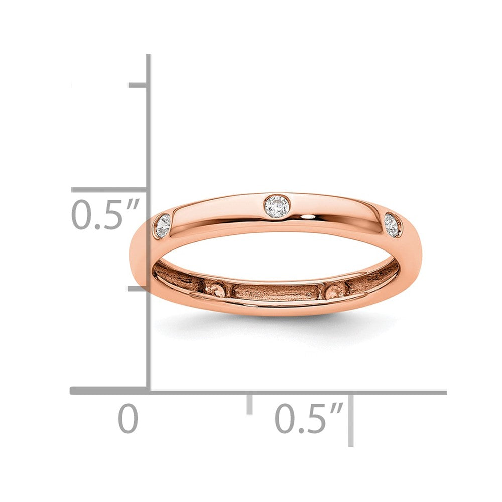 14k Rose Gold Polished Bezel-set 1/10 carat Diamond Complete Eternity Band