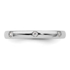 14k White Gold Polished Bezel-set 1/10 carat Diamond Complete Eternity Band