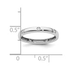 14k White Gold Polished Bezel-set 1/10 carat Diamond Complete Eternity Band