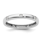 14k White Gold Polished Bezel-set 1/10 carat Diamond Complete Eternity Band