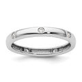 14k White Gold Polished Bezel-set 1/10 carat Diamond Complete Eternity Band
