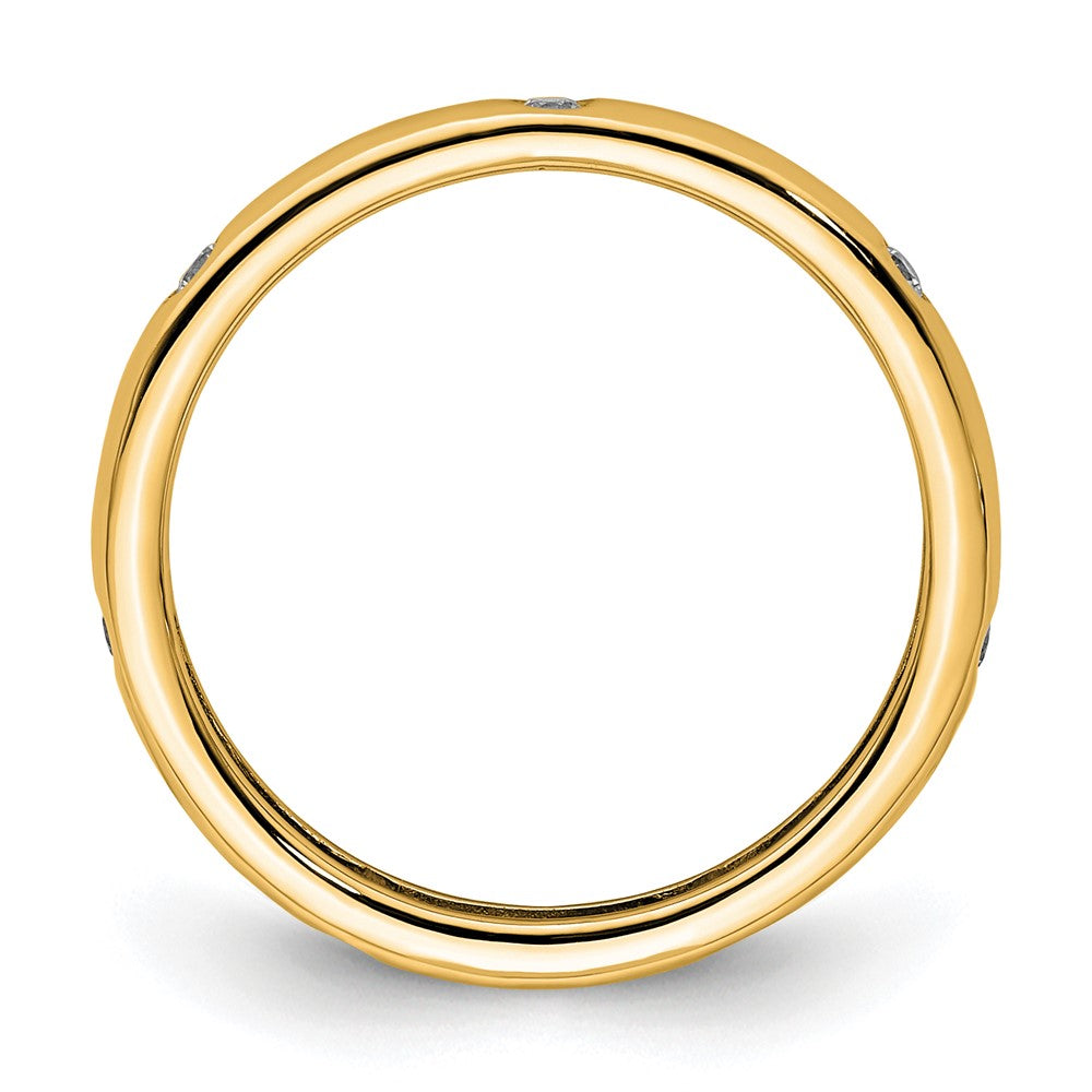 14k Polished Bezel-set 1/10 carat Diamond Complete Eternity Band