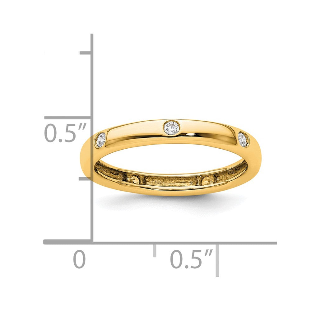 14k Polished Bezel-set 1/10 carat Diamond Complete Eternity Band