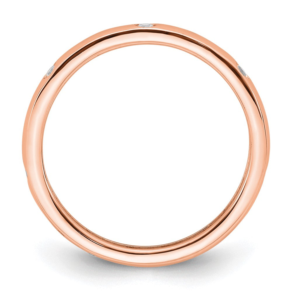 14k Rose Gold Polished Bezel-set 1/10 carat Diamond Complete Eternity Band