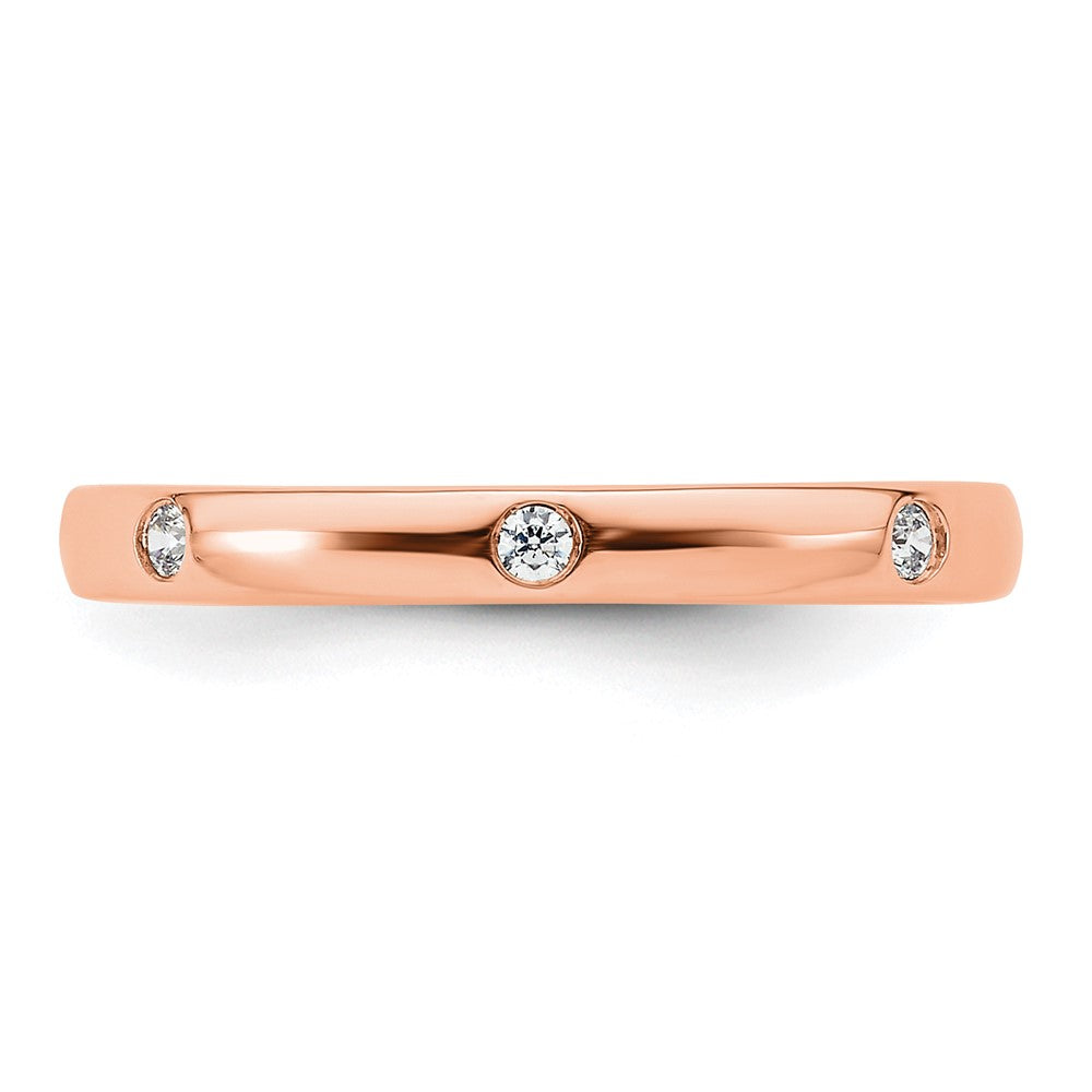 14k Rose Gold Polished Bezel-set 1/10 carat Diamond Complete Eternity Band