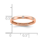 14k Rose Gold Polished Bezel-set 1/10 carat Diamond Complete Eternity Band