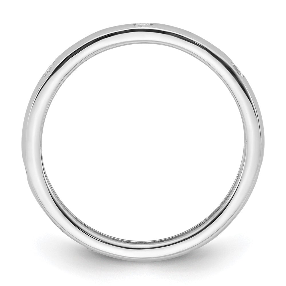 14k White Gold Polished Bezel-set 1/10 carat Diamond Complete Eternity Band