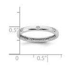 14k White Gold Polished Bezel-set 1/10 carat Diamond Complete Eternity Band