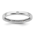 14k White Gold Polished Bezel-set 1/10 carat Diamond Complete Eternity Band