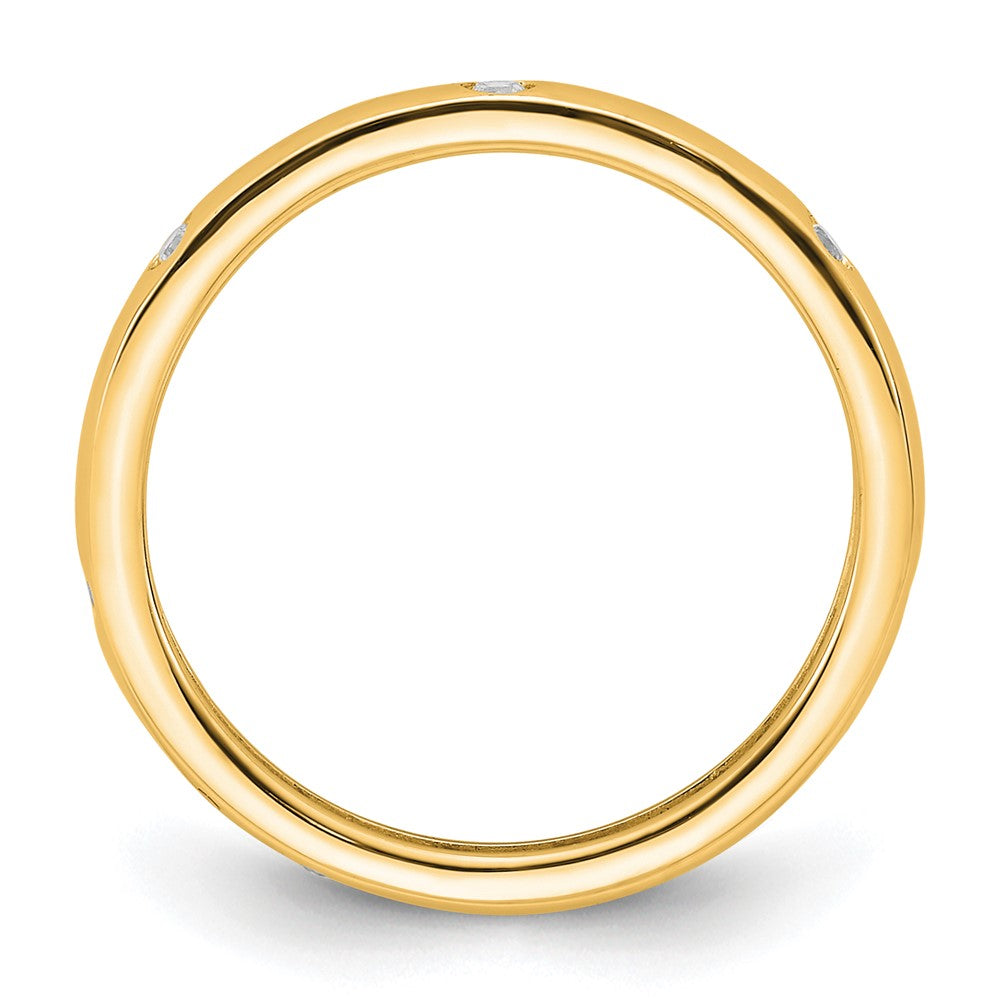 14k Polished Bezel-set 1/10 carat Diamond Complete Eternity Band