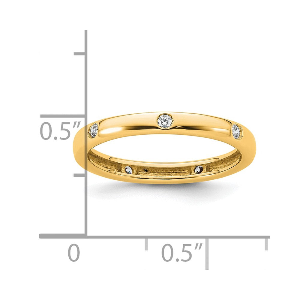14k Polished Bezel-set 1/10 carat Diamond Complete Eternity Band