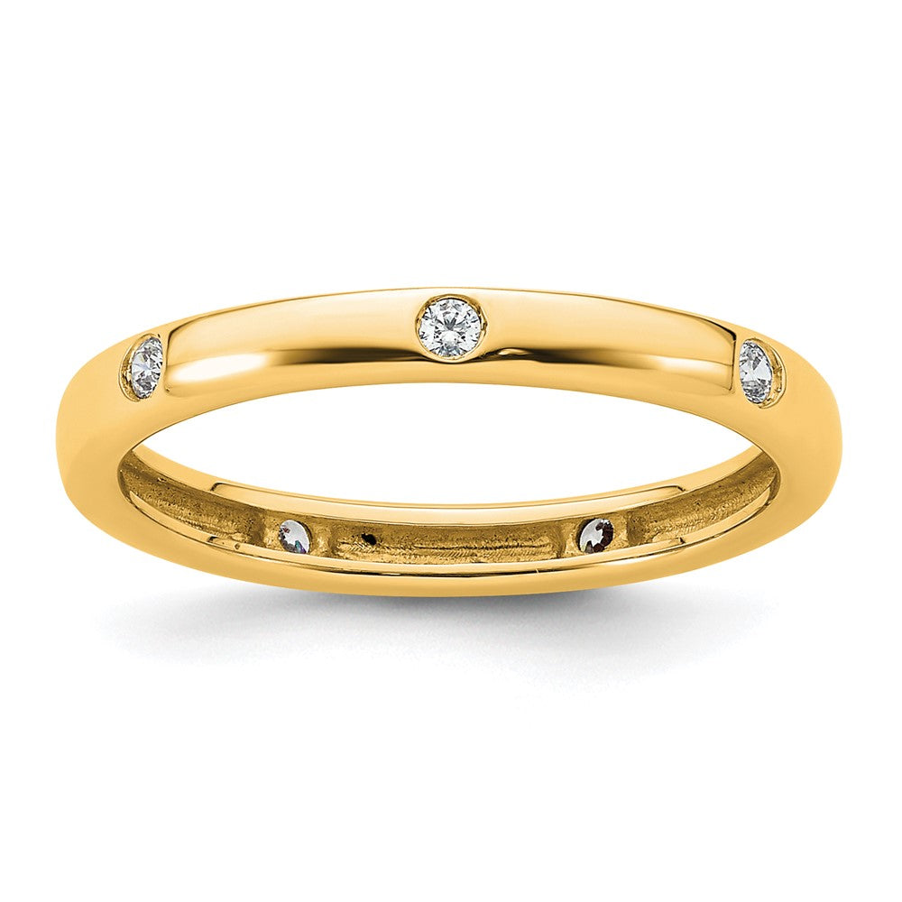 14k Polished Bezel-set 1/10 carat Diamond Complete Eternity Band