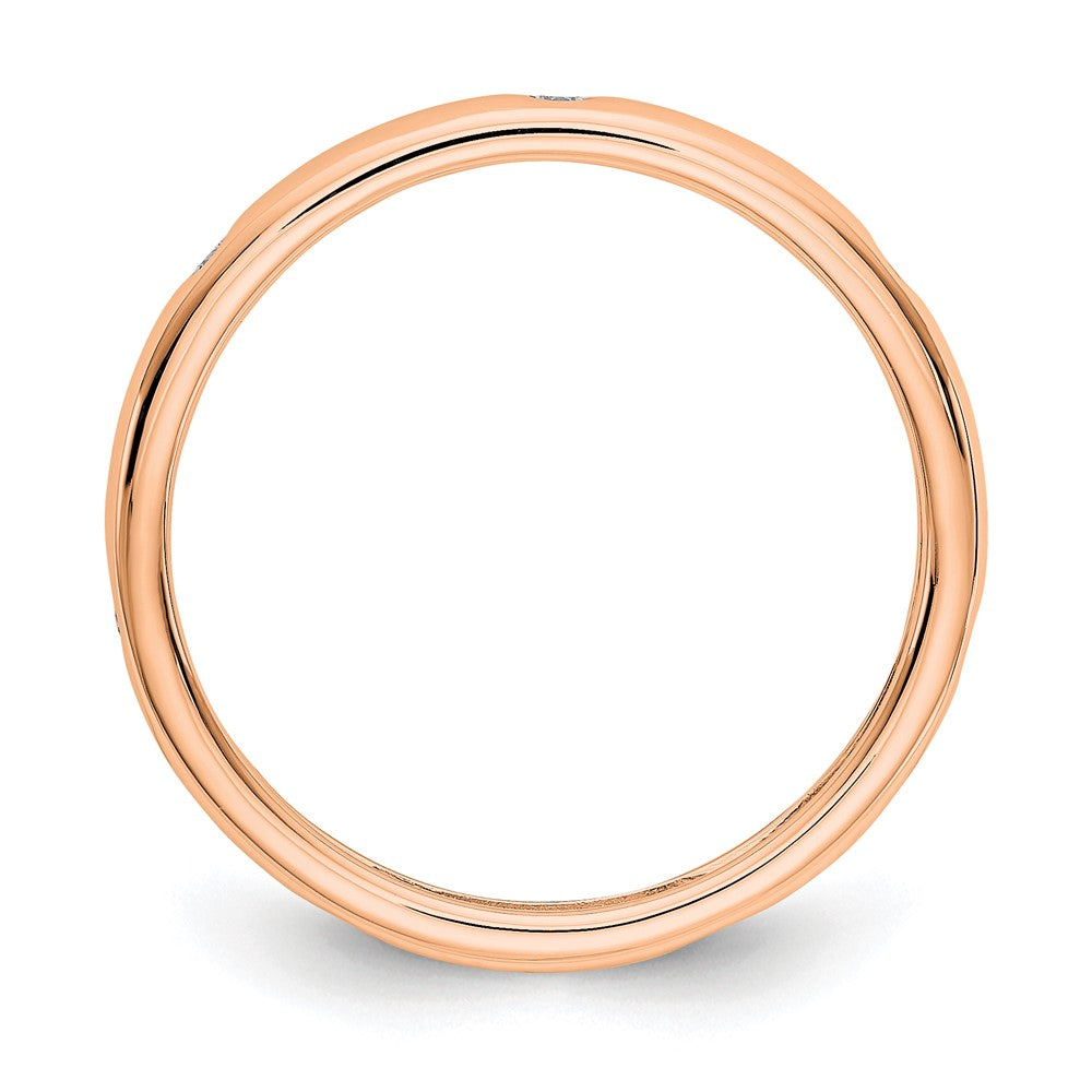 14k Rose Gold Polished Bezel-set 1/10 carat Diamond Complete Eternity Band