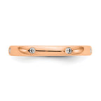 14k Rose Gold Polished Bezel-set 1/10 carat Diamond Complete Eternity Band
