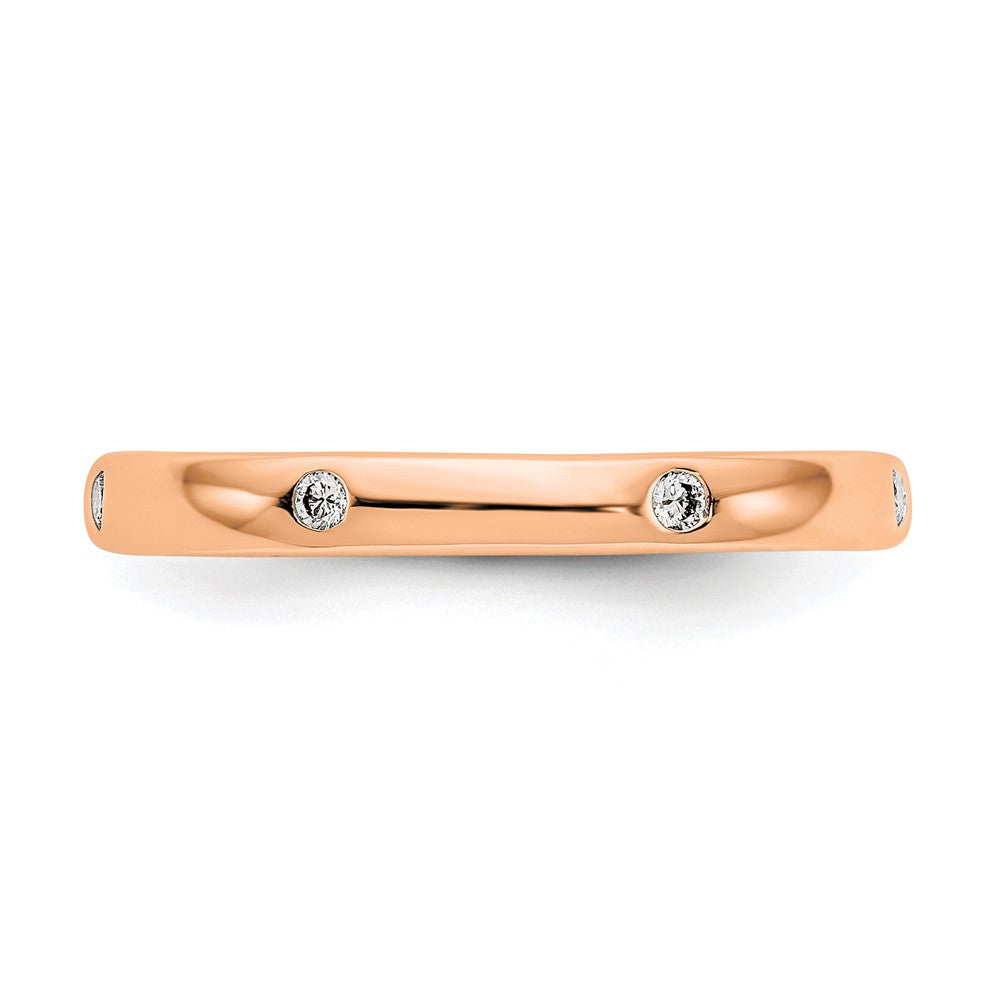 14k Rose Gold Polished Bezel-set 1/10 carat Diamond Complete Eternity Band