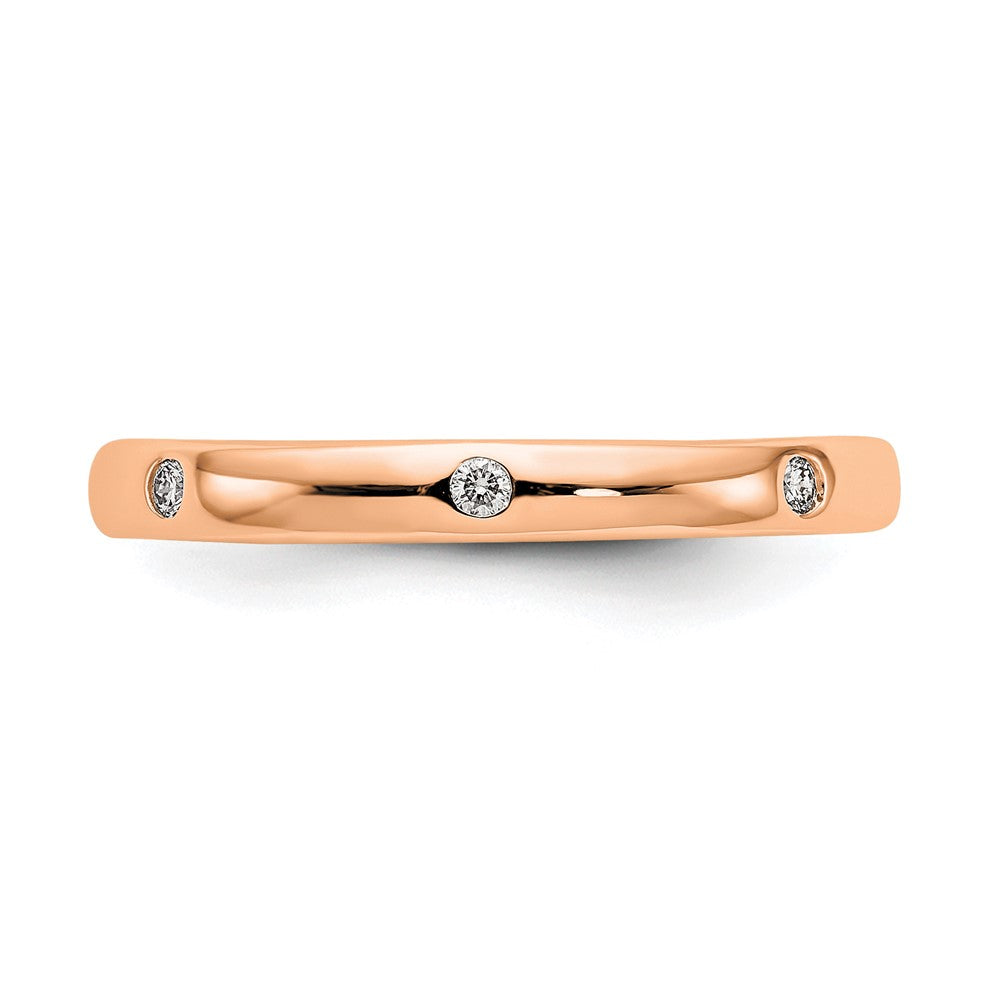 14k Rose Gold Polished Bezel-set 1/10 carat Diamond Complete Eternity Band