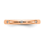 14k Rose Gold Polished Bezel-set 1/10 carat Diamond Complete Eternity Band