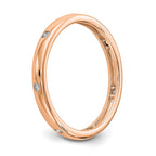 14k Rose Gold Polished Bezel-set 1/10 carat Diamond Complete Eternity Band