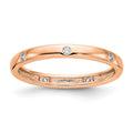 14k Rose Gold Polished Bezel-set 1/10 carat Diamond Complete Eternity Band