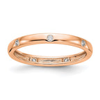 14k Rose Gold Polished Bezel-set 1/10 carat Diamond Complete Eternity Band