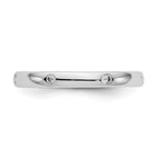 14k White Gold Polished Bezel-set 1/10 carat Diamond Complete Eternity Band