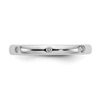 14k White Gold Polished Bezel-set 1/10 carat Diamond Complete Eternity Band