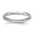 14k White Gold Polished Bezel-set 1/10 carat Diamond Complete Eternity Band
