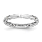 14k White Gold Polished Bezel-set 1/10 carat Diamond Complete Eternity Band