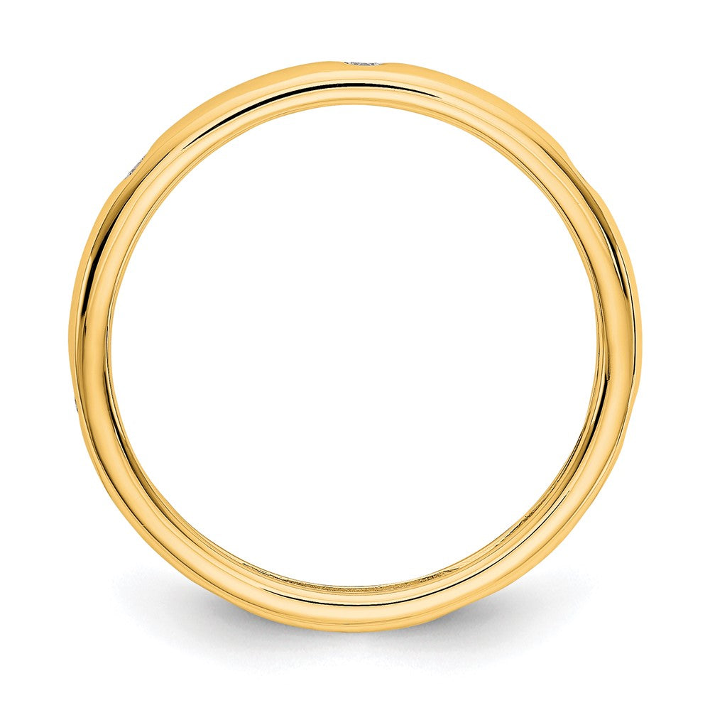 14k Polished Bezel-set 1/10 carat Diamond Complete Eternity Band