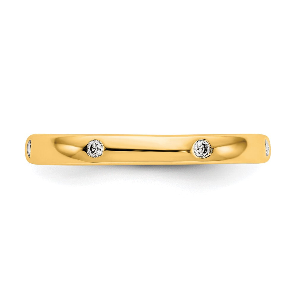 14k Polished Bezel-set 1/10 carat Diamond Complete Eternity Band