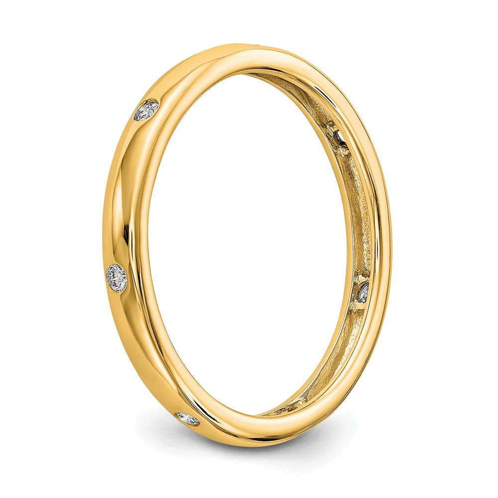 14k Polished Bezel-set 1/10 carat Diamond Complete Eternity Band