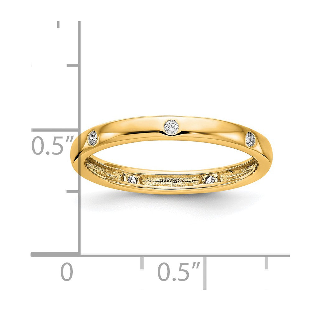 14k Polished Bezel-set 1/10 carat Diamond Complete Eternity Band