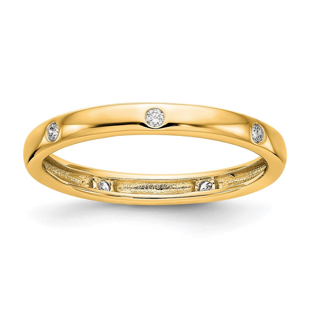 14k Polished Bezel-set 1/10 carat Diamond Complete Eternity Band