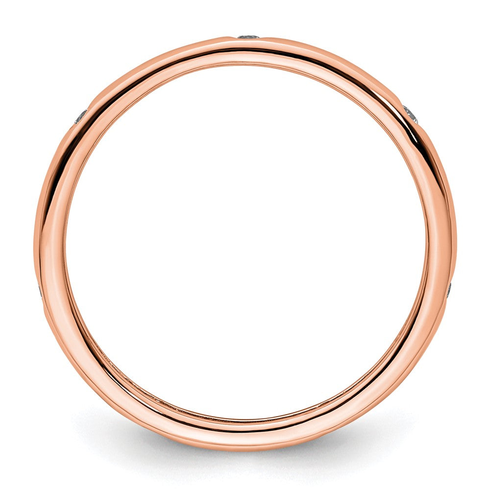 14k Rose Gold Polished Bezel-set 1/10 carat Diamond Complete Eternity Band