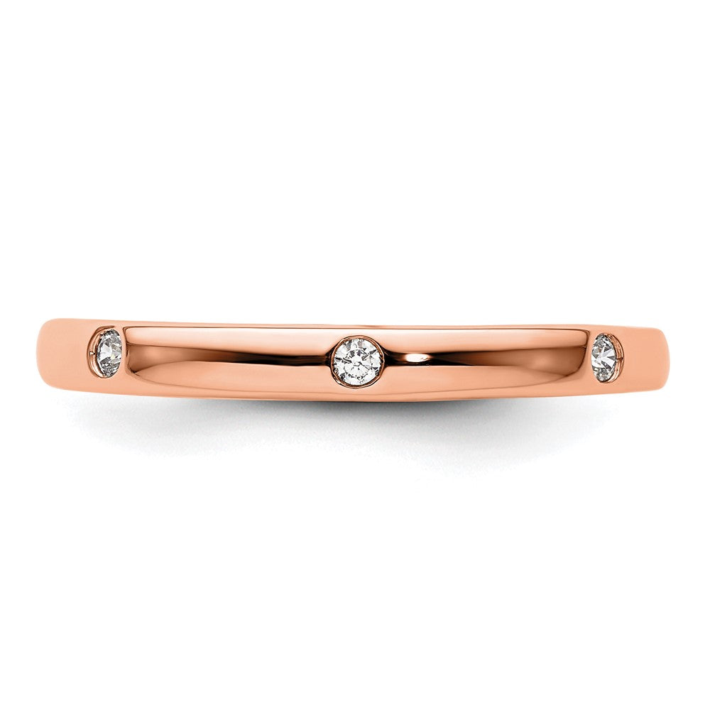 14k Rose Gold Polished Bezel-set 1/10 carat Diamond Complete Eternity Band
