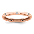 14k Rose Gold Polished Bezel-set 1/10 carat Diamond Complete Eternity Band