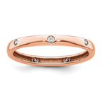 14k Rose Gold Polished Bezel-set 1/10 carat Diamond Complete Eternity Band